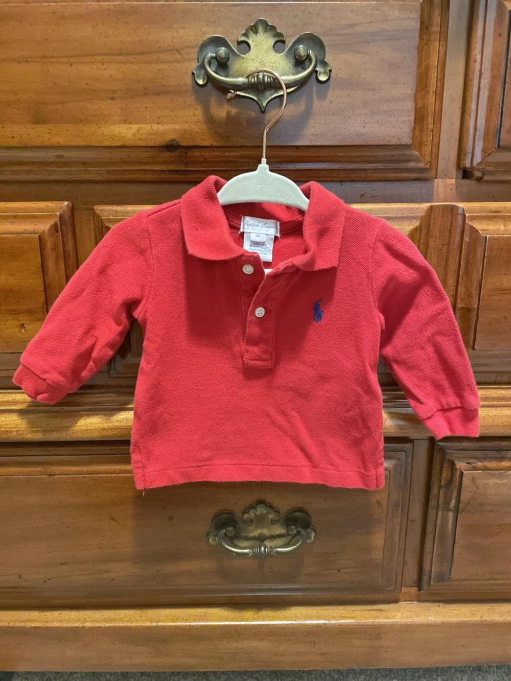Red Ralph Lauren Infant Shirt Size 0-3 months.